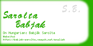 sarolta babjak business card