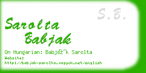 sarolta babjak business card